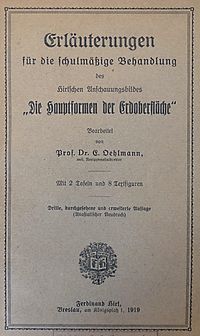 Lehrerbegleitheft zu den Hauptformen der Erdoberfläche von 1919